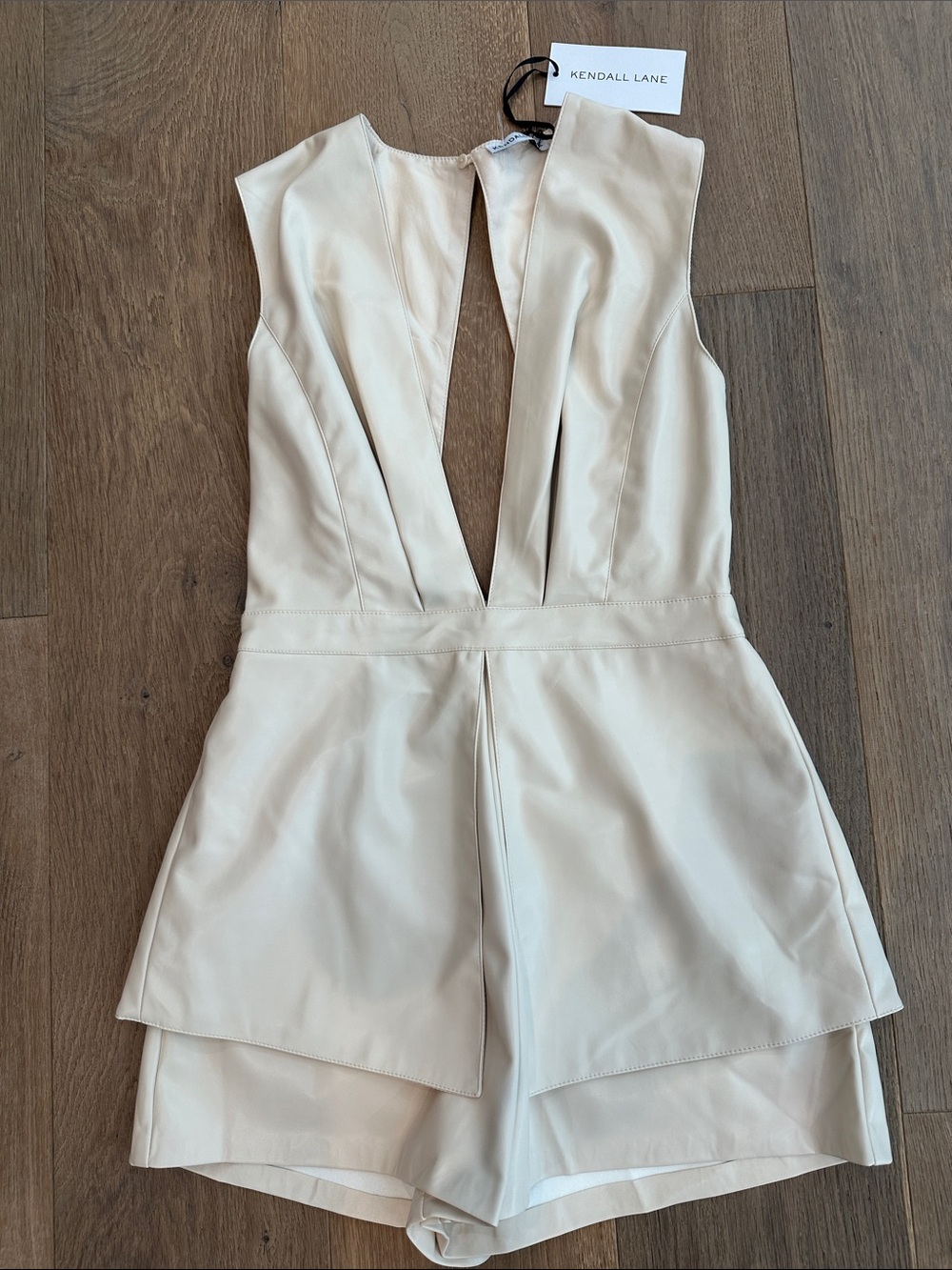 Kendall Lane Gameday Ivory Plunge V-Neck Romper